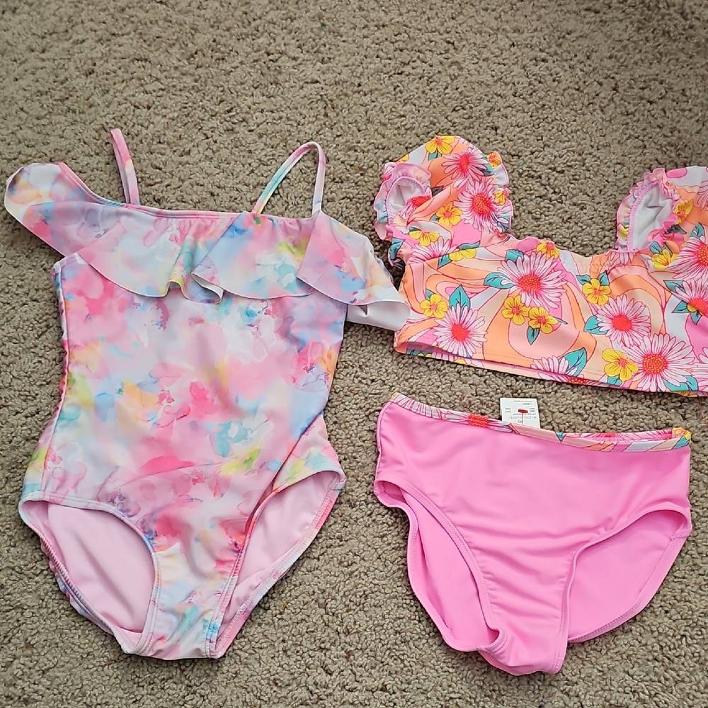 Cat & Jack Pink and Multicolor Kids Swim Set